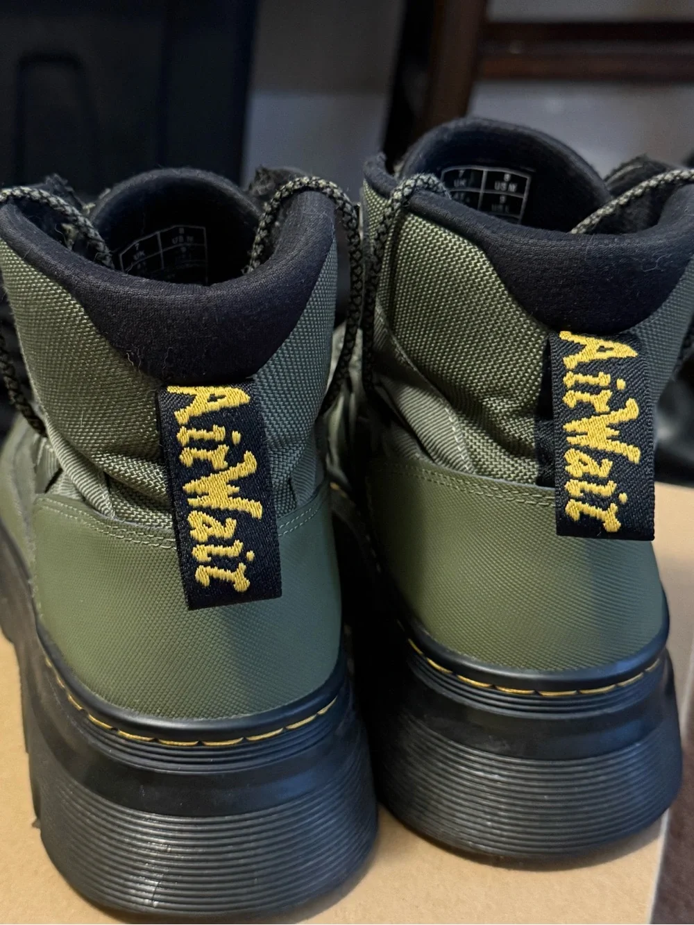 Dr. Martens Olive Canvas Lug-Sole Boots